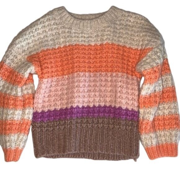 Cat & Jack Toddler Girls Striped Sweater 2T Multicolor - Picture 1 of 3